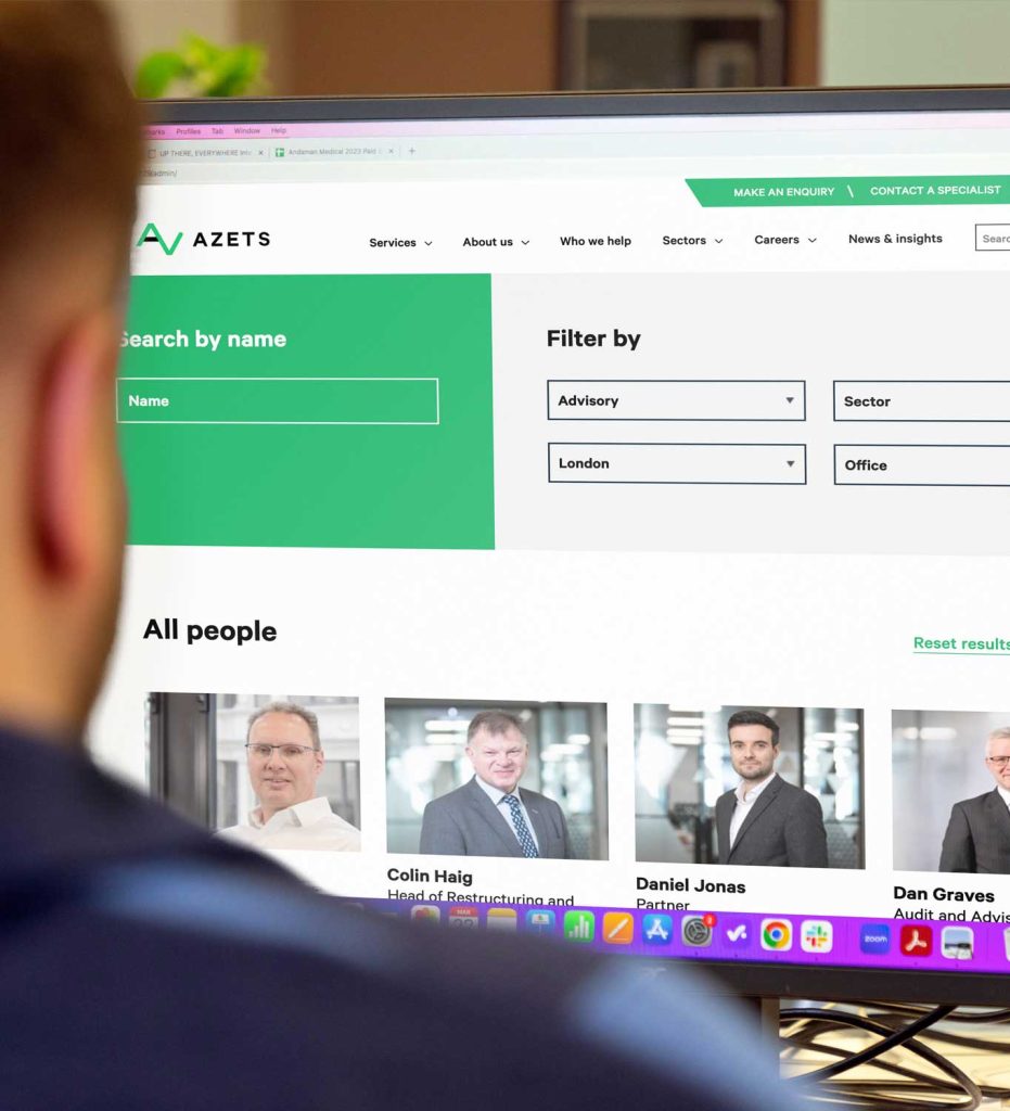 Azets Website Case Study | UP THERE, DIGITAL