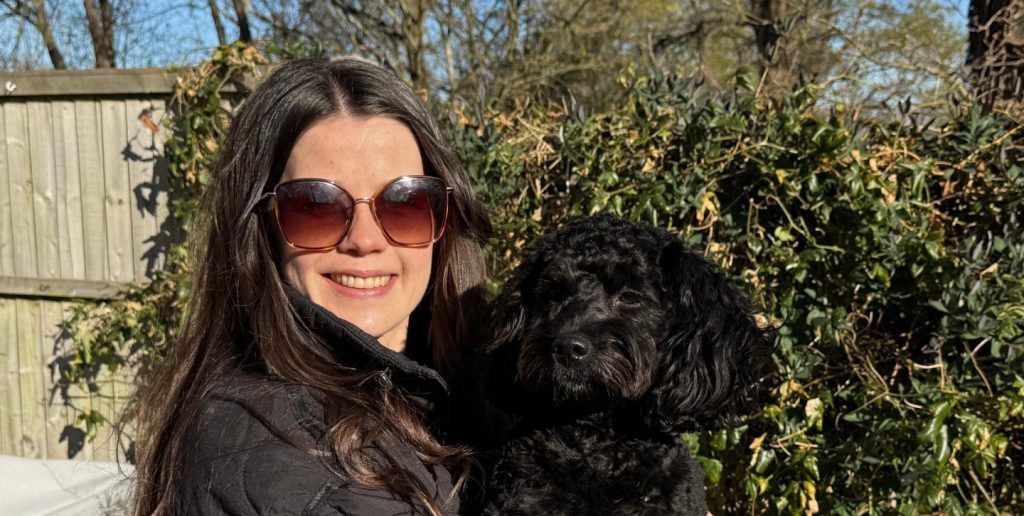 Data Analyst Fay Watts with Her Dog Minnie