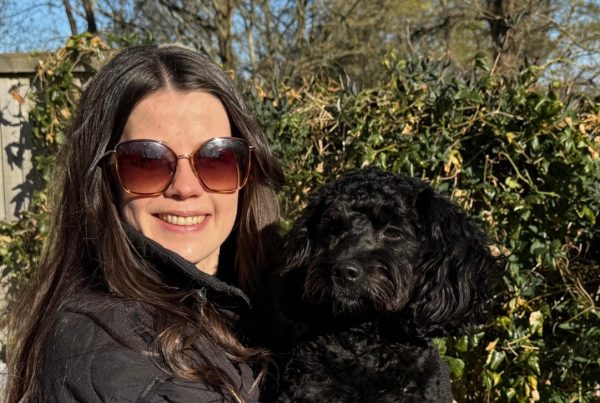 Data Analyst Fay Watts with Her Dog Minnie